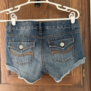 SO Blue Jean Shorts girls Distressed Frayed Hem